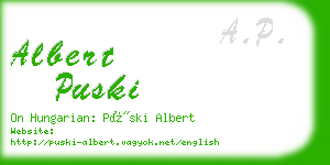 albert puski business card